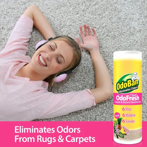 Vista 3 de OdoBan OdoFresh Polvo Desodorante para Alfombras y Habitaciones para Olores y Hedores del Hogar, Incluye Humo, Orina de Mascotas, Perros y Arena
