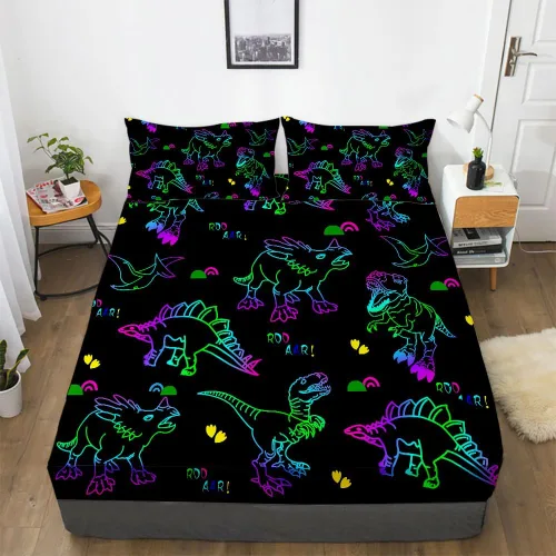 Vista 11 de Juego de sábanas para niños con temática de autos y animales tamaño Queen para niños y niñas - Juego de ropa de cama de dibujos animados con Coches