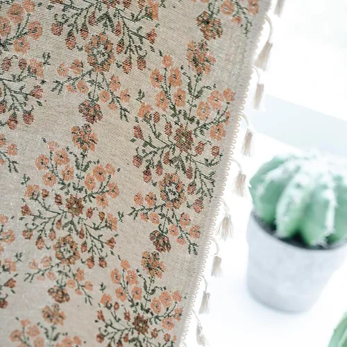 Vista 5 de ENJOYBRIDAL - 2 paneles de cortinas, florales, estilo bohemio, de granja, rústico o clásico, semitraslúcidas, con bolsillo para cortinero y borlas