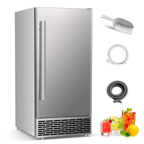 Vista 23 de Máquina de hielo Nugget para encimera 40 libras/día, contenedor de hielo de 10 libras, máquina de hielo de pellets suaves masticables de acero