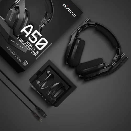 Vista 9 de ASTRO Gaming A50 Wireless Headset Base Station Gen 4 - Compatible With PS5 PS4 PC Mac - BlackSilver