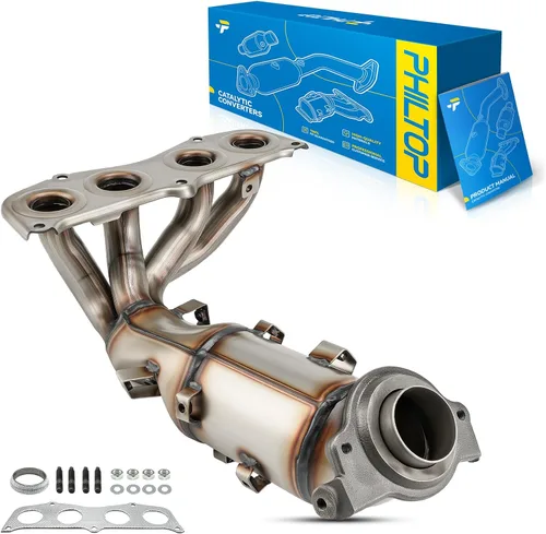 Vista 36 de PHILTOP Convertidor Catalítico de Ajuste Directo para Murano 2009 2010 2011 2012 2013 2014 3.5L, Cáscara de Acero Inoxidable Aluminio 203-1010