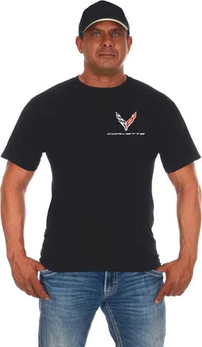 Vista 2 de JH DESIGN GROUP Camiseta Corvette para hombre C8 C7 C6 C5 C4 C3 C2 C1 Collage Black Shirt