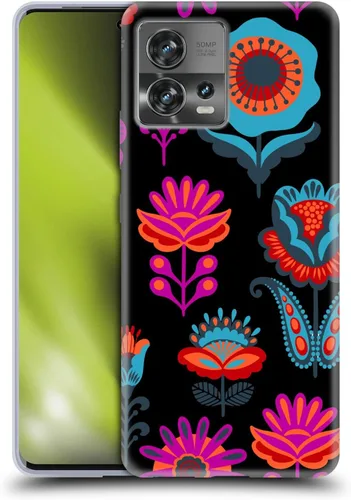 Vista 18 de Head Case Designs Officially Licensed Haroulita Blue Red Ethnic Pattern Soft Gel Case Compatible with Motorola Moto Edge 30 Fusion