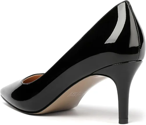 Vista 7 de MERRORI Zapatos de tacón medio con punta cuadrada y charol para mujer, de 2.5 pulgadas