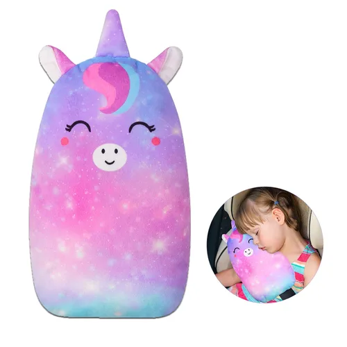 Vista 10 de FIODAY Fundas de cinturón de seguridad de automóvil para niños, almohada de cinturón de seguridad de unicornio, cojín suave para cinturón