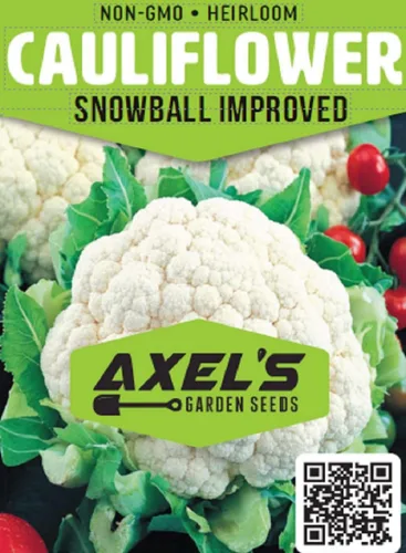 Vista 2 de Semillas de Coliflor Snowball para Plantar - Paquete de Reliquia Sin OGM con Instrucciones para Plantar y Cultivar un Huerto al Aire Libre en Casa
