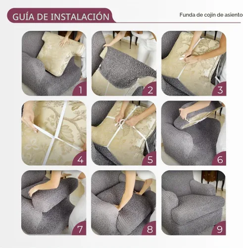 Vista 9 de PAULATO BY GA.I.CO. Funda de cojín para sofá, funda de cojín en T y caja, protector de asiento de repuesto para sofá, fundas elásticas para asientos