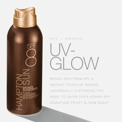 Vista 3 de Hampton Sun Protector solar de niebla continua de bronce SPF 8 Potenciador para tomar el sol Toque de bronce cálido para un brillo instantáneo