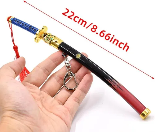 Vista 2 de Batustou 8.66" Valorant Onimaru Kunitsuna Katana Key Chain Mini Sword Game Katana Keychain Backpack Keyring Desk Decoration
