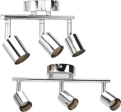 Vista 9 de Kit de iluminación de riel, base giratoria de techo con base de luz de pista de 3 luces con enchufe GU10 para comedor, sala de estar, dormitorio