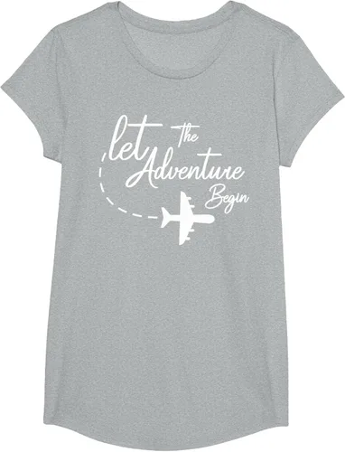 Vista 54 de Let The Adventure Begin - Camiseta inspiradora en modo de viaje en avión, Negro, S