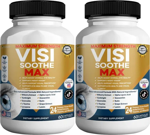 Vista 7 de Vision Soothe Max Suplemento para la salud ocular, 60 cápsulas, 24 extractos de hierbas con vitaminas y minerales, máxima fuerza (1)