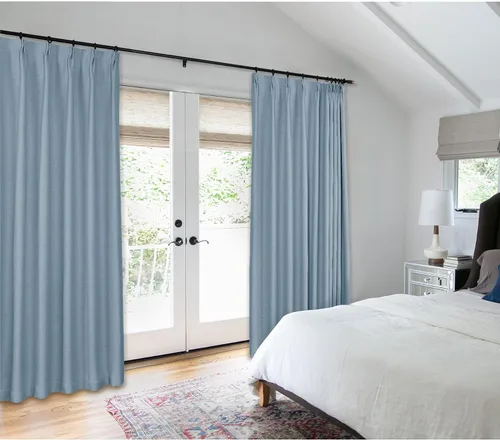 Vista 9 de Fcosie Cortinas opacas de lino de 63 pulgadas de largo, cortinas plisadas para barra transversal, cortinas con aislamiento térmico para comedor