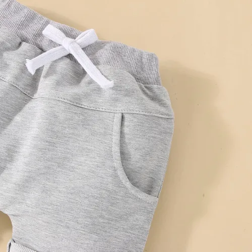 Vista 5 de Kupretty Conjunto de ropa de verano para bebé, sin mangas, camiseta sin mangas, chaleco y pantalones cortos lisos