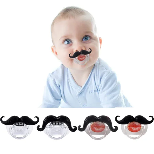 Vista 12 de YAPROMO Chupetes divertidos para bebés, 2 chupetes de bigote para bebés de 0 a 18 meses, divertidos chupetes para recién nacidos, para bebés, niños