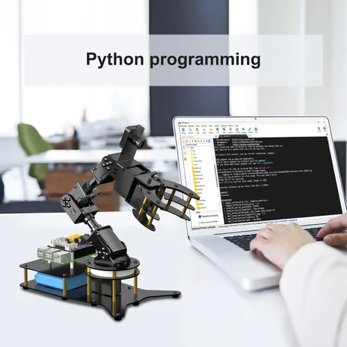 Vista 6 de Brazo robot 6DOF para Raspberry Pi 4B, kit de brazo robótico Python programable de escritorio AI Vision con cámara para adultos