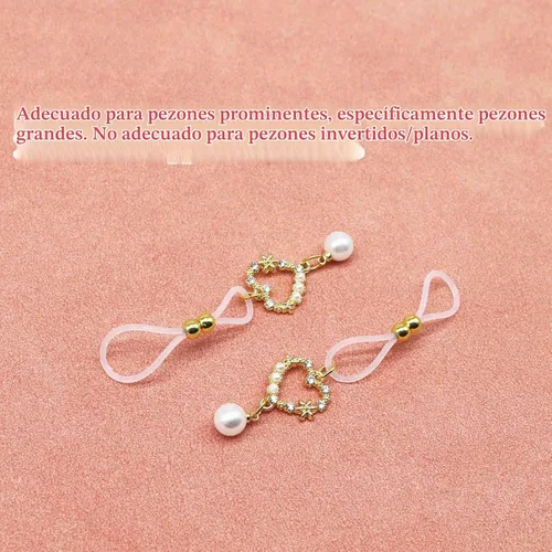 Vista 2 de Faux Body Piercing Jewelry Heart Non Piercing Nipple Chain 10