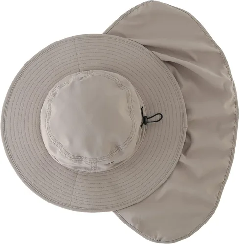 Vista 3 de Home Prefer Sombrero para sol para el aire libre con protección UV, secado rápido, unisex con solapa para proteger el cuello