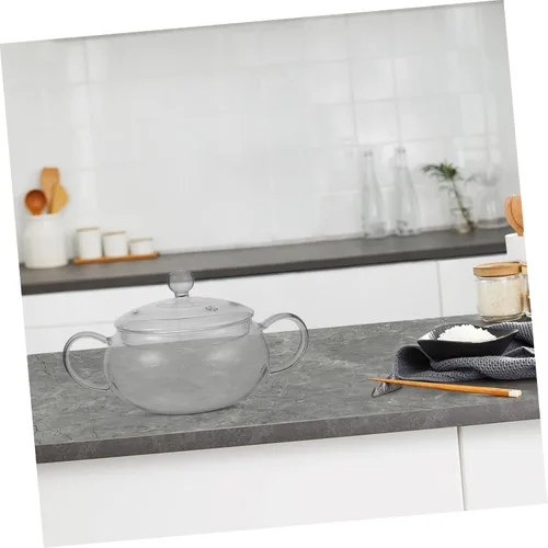 Vista 6 de Hemoton Olla de vidrio para cocinar tetera de vidrio, tetera de calefacción, tazón de comida Ramen, olla de calentamiento de leche, cuenco