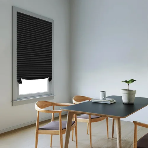 Vista 5 de Persianas de papel plisadas opacas adhesivas, impermeables y fáciles de cortar, persianas de bloqueo solar para ventanas, sin taladro, sin