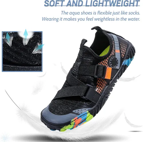 Vista 3 de SPUKEP Zapatos de agua para mujeres y hombres de secado rápido antideslizantes calcetines acuáticos ligeros para natación surf playa piscina yoga