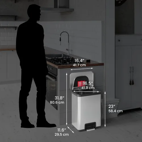 Vista 6 de iTouchless AutoStep - Papelera automática de 13 galones con sistema de filtro de olor y pedal de sensor