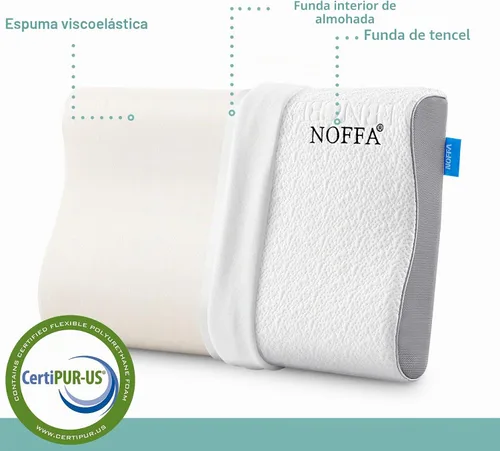 Vista 5 de Almohada cervical para el cuello, almohada de espuma de memoria de contorno Blanco