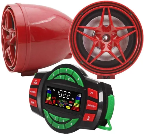 Vista 10 de XYC Amplificador Bluetooth de 12 V UTV ATV Sistema de sonido Altavoces manos libres FM Sistema de audio USB Estéreo de 3.5 pulgadas Altavoces de 12