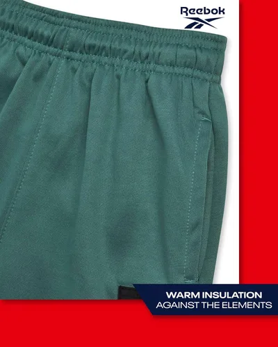 Vista 4 de Reebok Pantalones deportivos para niños, paquete de 2 pantalones deportivos de forro polar de rendimiento con bolsillos para correr y entrenar