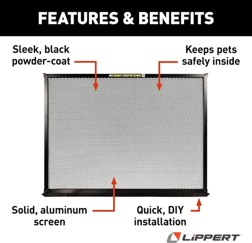 Vista 4 de Lippert Components 859791 Screen Defender RV - Protector de pantalla de aluminio para puerta de entrada, puerta de 24 pulgadas