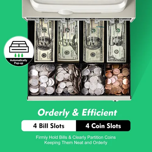 Vista 2 de Sistema POS 48 llaves caja registradora para pequeñas empresas, minoristas, supermercados, 8 pantalla LED digital caja registradora electrónica