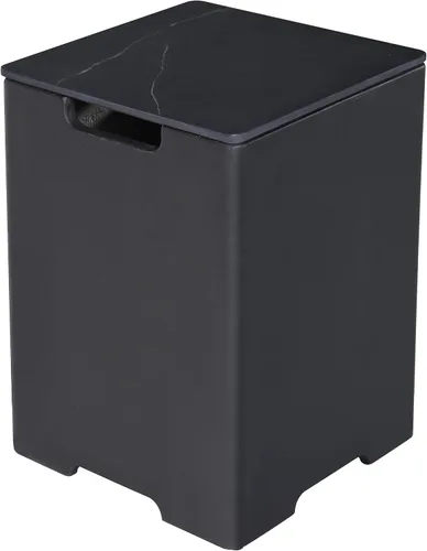 Vista 13 de AMS Chimenea Elementi Cubierta cuadrada de tanque de propano estilo Nápoles de 20 libras Base de hormigón GFRC Dimensiones: 17.3 x 17.3 x 25.6