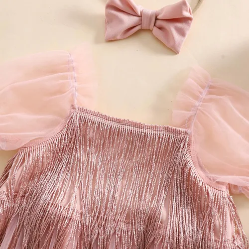 Vista 38 de Sasaerucure Traje de verano para bebé niña, sin mangas, mameluco de encaje tutú, mameluco de una pieza con volantes