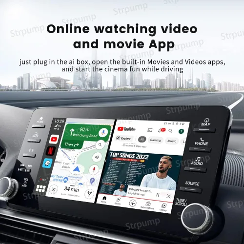 Vista 8 de Android 12.0 CarPlay Ai Box Wireless CarPlay Adaptador Convertir Android Auto Qualcomm Octa Core 4+64GB Google Play Store, Netflix, YouTube Online