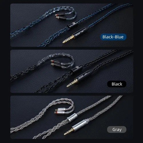 Vista 8 de KBEAR ST12 MAX - Cable IEM de 4.9 ft/4.92 pies, 8 hebras, 4N OFC, chapado en plata, cable de extensión de auriculares de 14 núcleos, cable de Gris