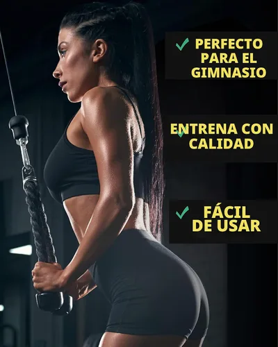 Vista 5 de Accesorio de cable de cuerda de tríceps, accesorio desplegable de cuerda de 35 pulgadas, accesorios de cable para gimnasio, manijas de cable,