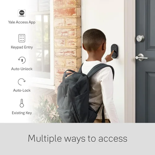 Vista 4 de Cerradura inteligente Wi-Fi Yale August con teclado, negra Entrada sin llave, teclado digital táctil, escáner de huellas dactilares
