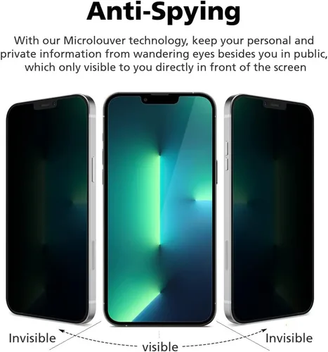 Vista 2 de Protector de pantalla de privacidad para iPhone 11 Pro, iPhone X, iPhone XS, adhesivo de pegamento completo, PET+EPU, película suave, antiespía