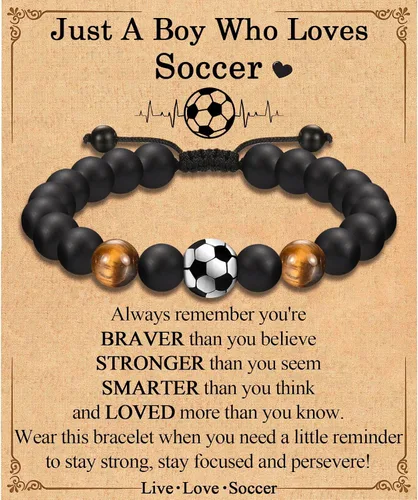 Vista 28 de EFVISD Pulsera de fútbol, baloncesto, béisbol, hockey para regalos para niños jugadores amantes de equipos, hijo, nieto, hermano, sobrino, amigo