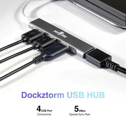 Vista 6 de HP USB-C Essential Dock G5 – Estación de acoplamiento multipuerto con USB-C, HDMI, DisplayPort, Ethernet Incluye base Dockztorm DisplayPort