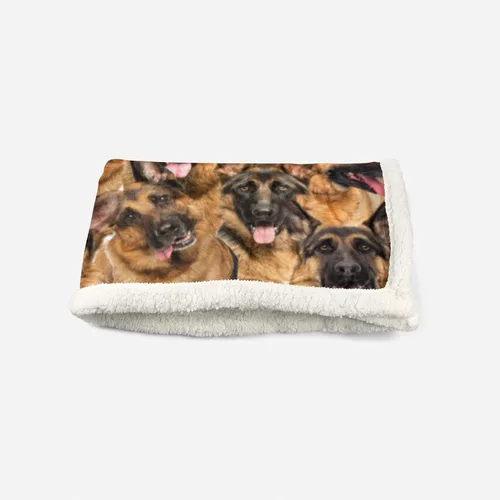 Vista 7 de AILONEN Manta de perro para niños y adultos, manta con patrón de perro pastor alemán, regalo para los amantes de los perros pastor alemán, manta
