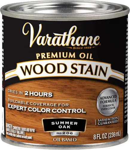 Vista 18 de 1 cuarto de galón Rust-Oleum Brands 211728H Gunstock Varathane - Tinte para madera interior a base de aceite (paquete de 2)
