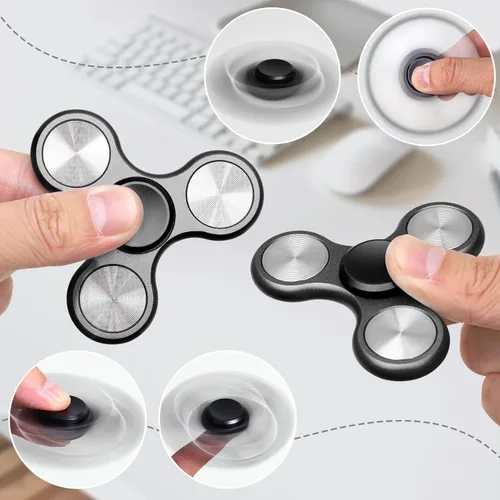 Vista 2 de Fidget Spinner para adultos, ultra duradero, metal silencioso, juguetes sensoriales con rodamientos de acero inoxidable, TDAH, autismo, ansiedad