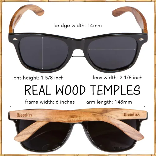 Vista 2 de WOODIES Zebra Wood gafas de sol con lentes polarizadas