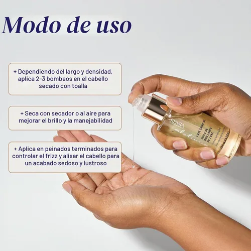 Vista 4 de Kenra Professional Platinum Luxe Shine Oil Gold Enriched Nourishing Elixir Enhances Shine & Manageability Thermal Protection Up To 450F
