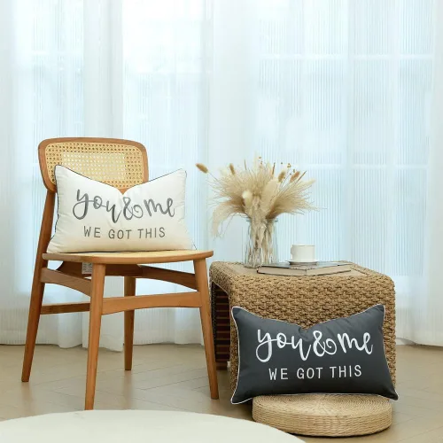 Vista 5 de Sunkifover Fundas de almohada decorativas de 12 x 20 pulgadas, funda de almohada lumbar suave y sólida, decoración bordada, funda de cojín