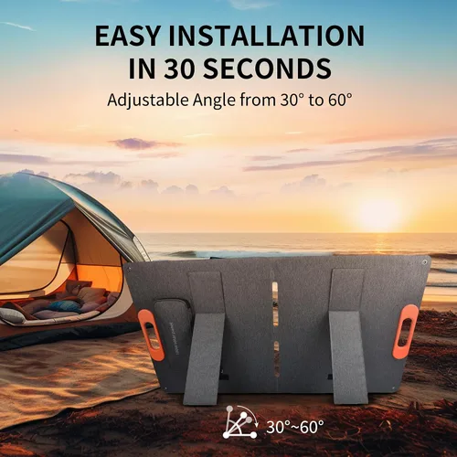 Vista 7 de Panel solar portátil de 100 W para generador de estación de energía, cargador de panel solar plegable de 100 vatios con salida MC4, conector de CC 3