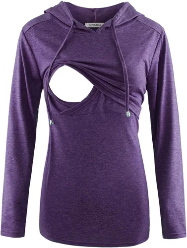 Vista 209 de GINKANA Sudadera con capucha para mujer, manga larga, lactancia materna, ropa casual