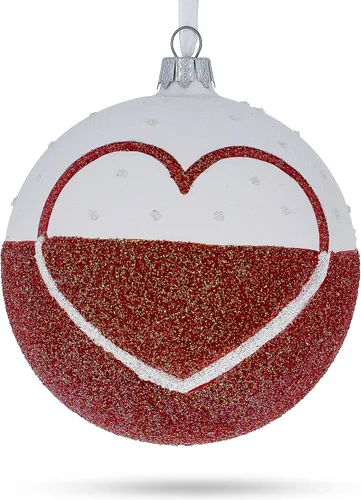 Vista 5 de Bandera de Polonia bola de cristal adorno de Navidad 4 pulgadas